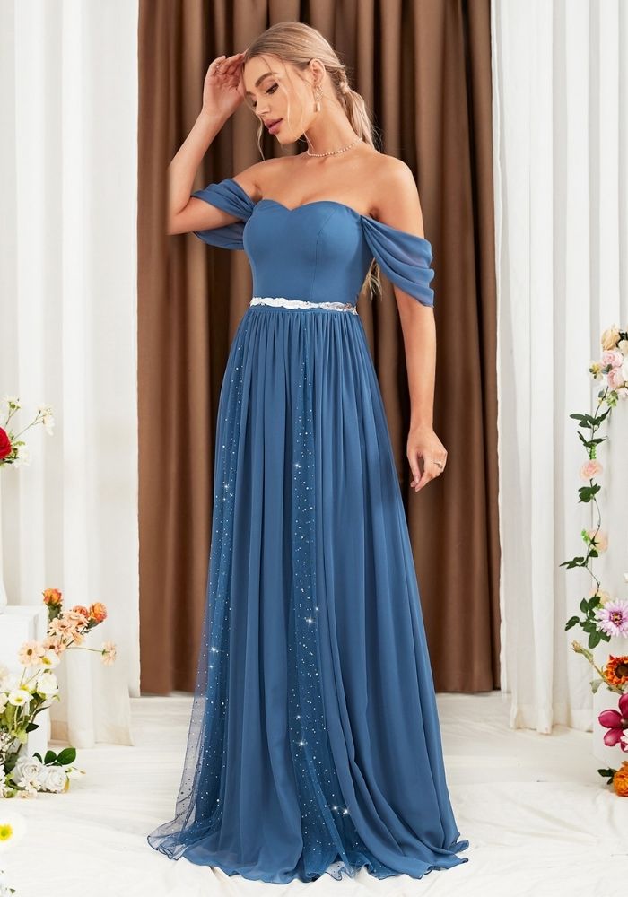 Cocktailkleid Blau Hochzeit