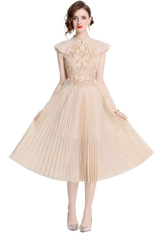 Cocktailkleid für Hochzeit Plissiert Lang Damen