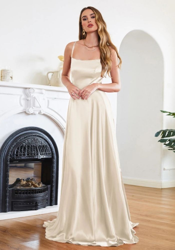 Cocktailkleid Hochzeit Sommer Champagner