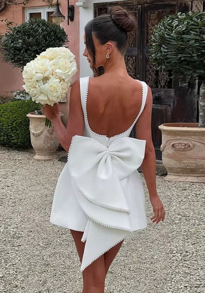 Cocktailkleider für eine Hochzeit Sommer mit Schleife